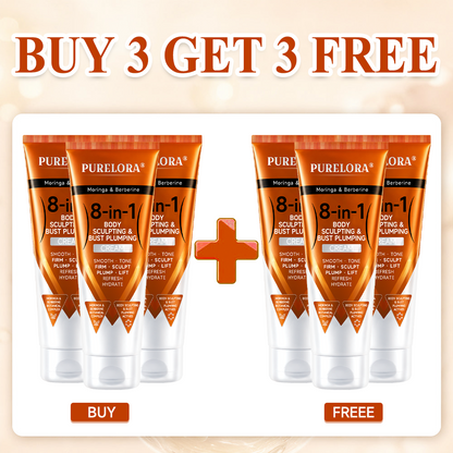 Moringa & Berberine 8-in-1 Body Sculpting & Bust Plumping Cream Smooth · Firm · Tone · Sculpt · Refresh · Hydrate · Plump · Lift