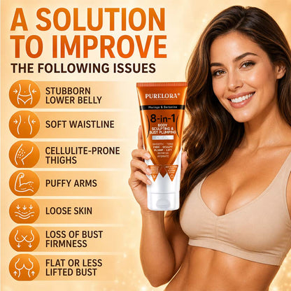 Moringa & Berberine 8-in-1 Body Sculpting & Bust Plumping Cream Smooth · Firm · Tone · Sculpt · Refresh · Hydrate · Plump · Lift
